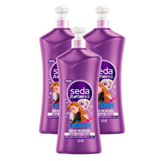 Kit 3 Creme de Pentear Infantil Seda Juntinhos Frozen 300ml em Oferta na Shopee