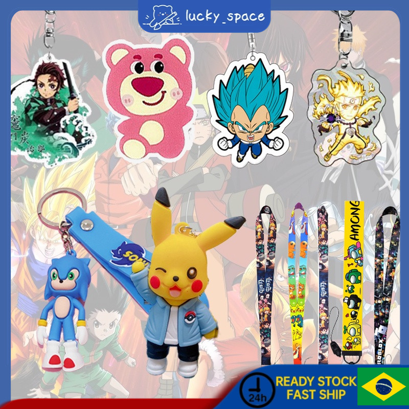 One Piece Roblox Naruto Demon Slayer Dragon Ball Pikachu Chaveiro Coleção Acessórios Para Carro em Oferta na Shopee