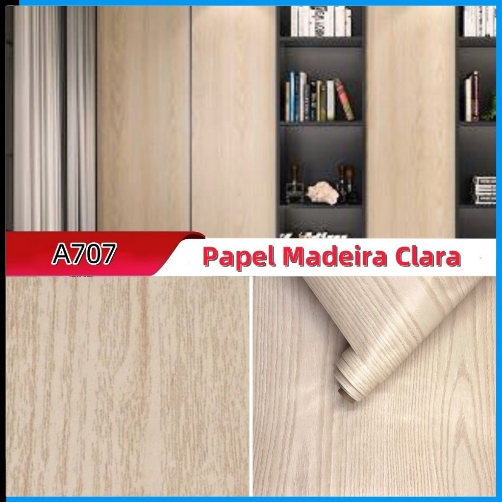 Papel Contact Adesivo Madeira Rolo 5 Metros x 45cm Envelopamento Móveis em Oferta na Shopee