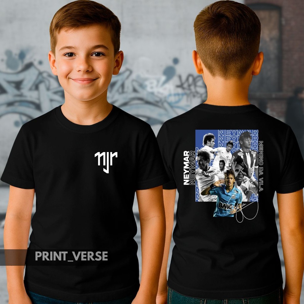 Camiseta Infantil Jogador Menino Ney Njr Menino Da Vila Neymar Jr Peixe Prime Crianças em Oferta na Shopee
