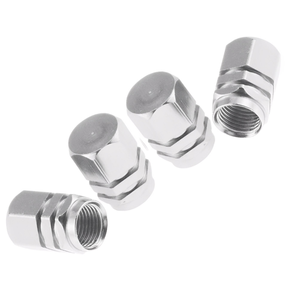 Kit Tampa Válvula Bico Pneu Alumínio 4 Pçs Universal Carros Motos Onibus e Caminhão MT01