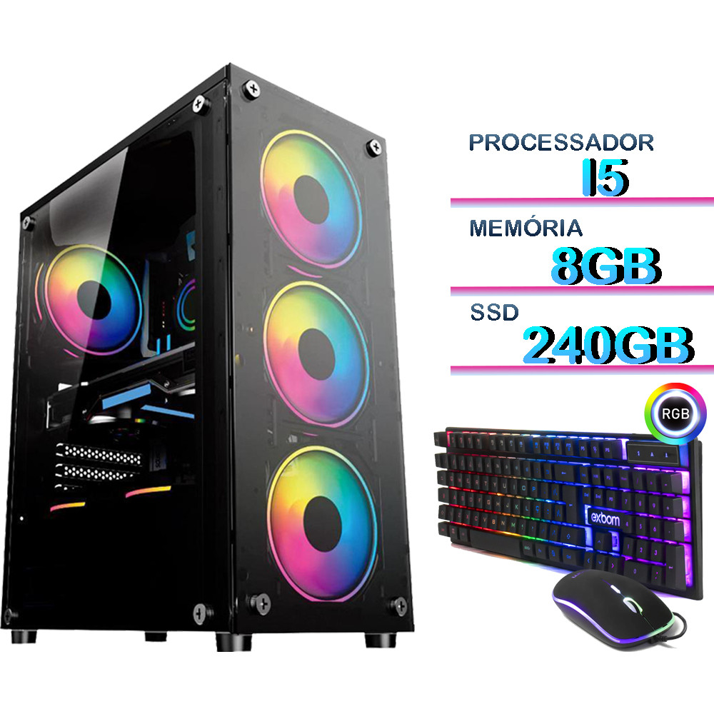 Pc Barato Gamer I5 8gb Ssd 120gb Montado Com Jogos Instalado