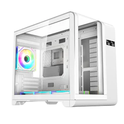 Gabinete Gamer Mini Tower Vidro Temperado Curvado White M-ATX/ITX Sem Fonte Com 3 Fans RGB Mini D-MATX04