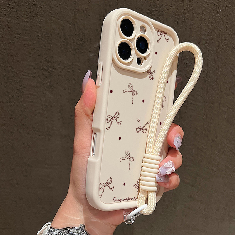 Bonito Bolinhas Arco Padrão Macio Cordão Caso Para Samsung Galaxy A07 A06 A14 A53 A32 A35 A13 A16 A54 A55 A56 Capa