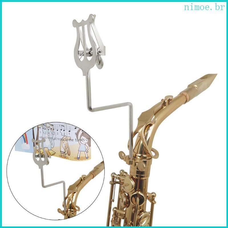Nim Saxofone Marchas Lira Portátil Suporte Música Sax Braçadeira-On Clipe Para