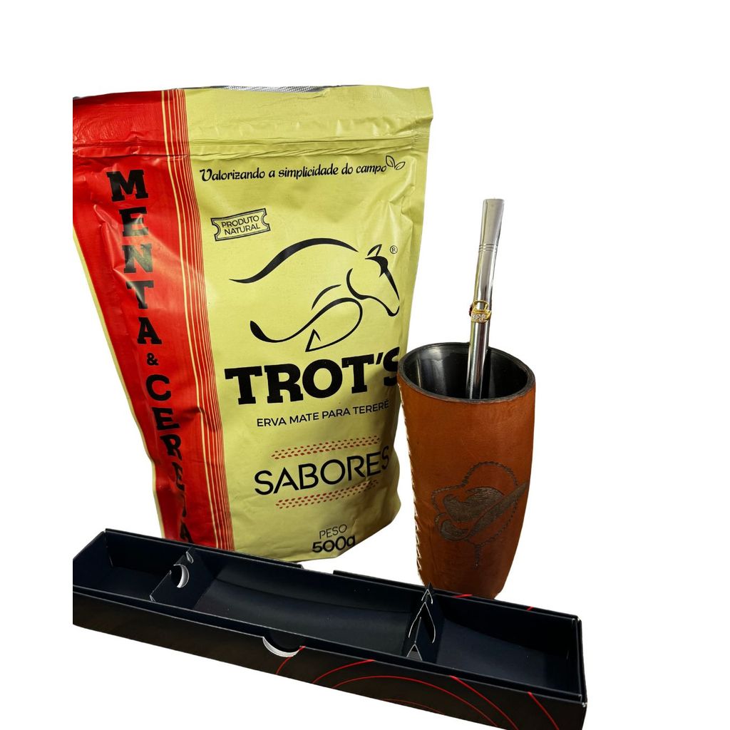 Kit Tereré – Guampa Chapéu+Bomba+Trot’s Menta Cereja 500g
