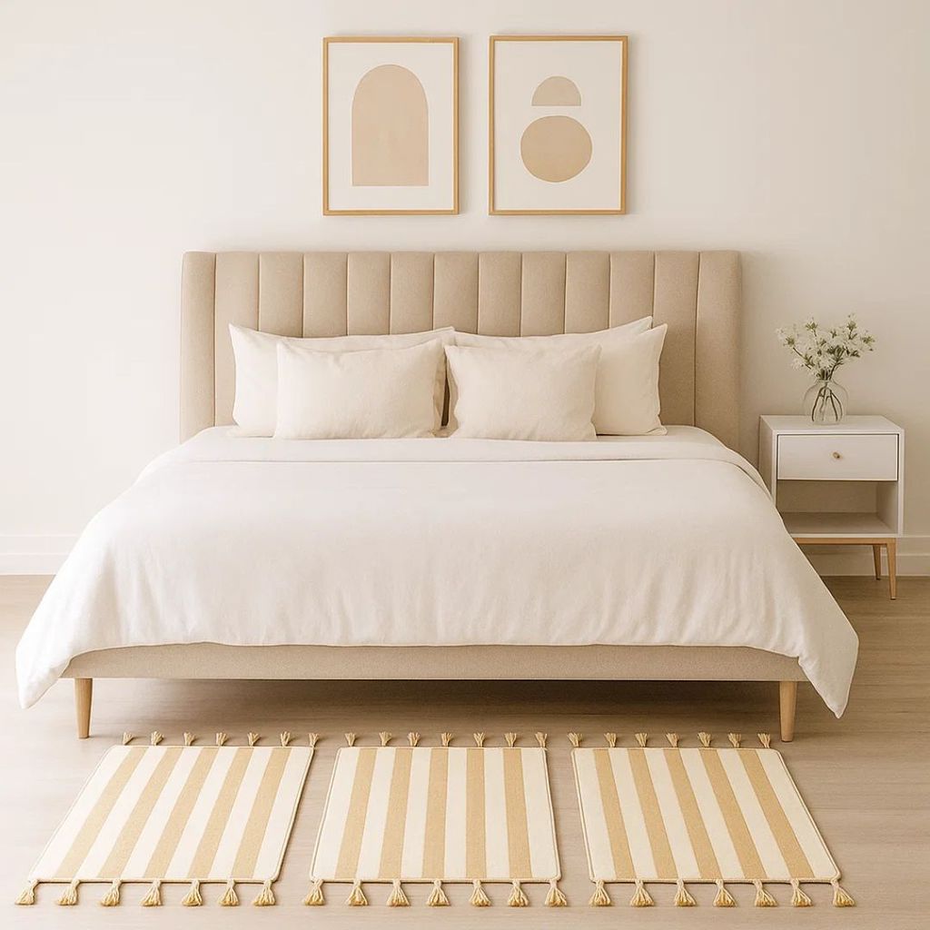 Kit 3 Tapetes Listrados 40x60 para Cozinha, Lavanderia e Corredores – Conforto, Praticidade e Estilo Aconchegante