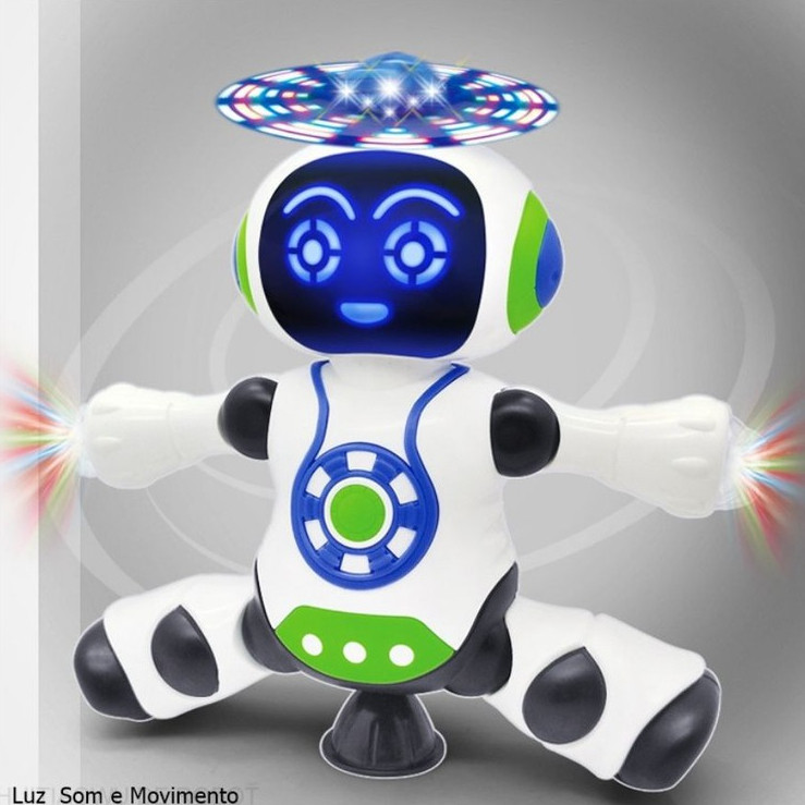 Brinquedo Robô Dança Gira 360 Graus Robot Som & Luz Yijun/ Brinquedo Infantil