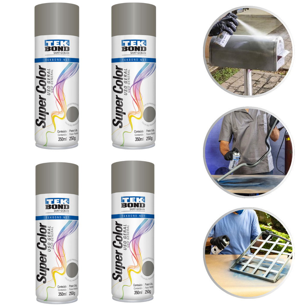 Kit 4 Tinta Spray 300ml Uso Geral Todas As Cores Automotivo