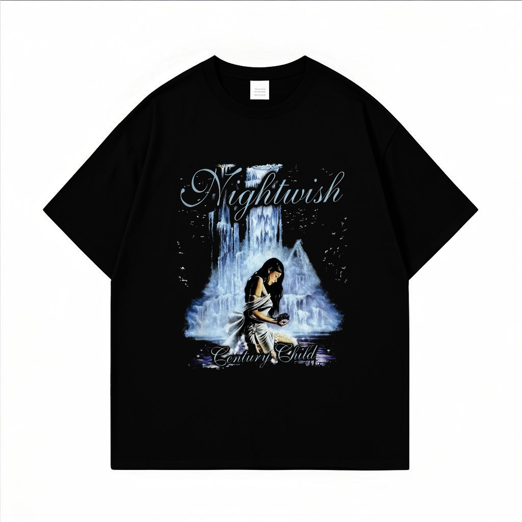 Camiseta Unissex Oversized Plus Size Feminina Masculina Nightwish Rock Gótico Sombrio Moderna Estilosa Atemporal Moda