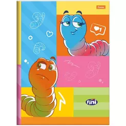 Caderno Brochurão Grande 20x27,5cm 80 Folhas Fini Minhocas Foroni