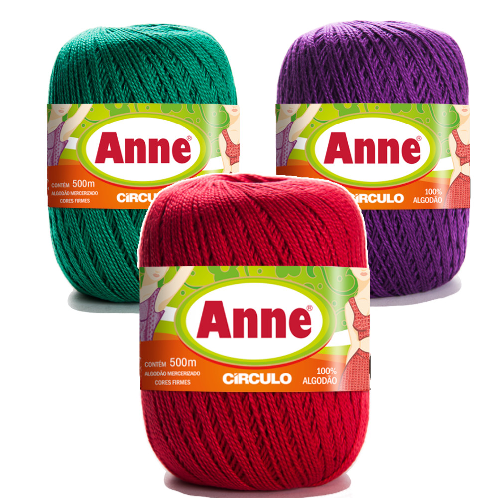 Linha Fio Anne 500 metros Circulo Croche Trico Bordado 100% Algodão