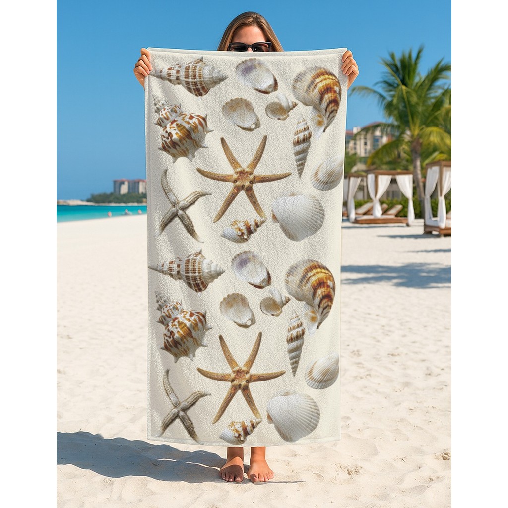 Toalha Secagem Rápida Arte Aquática Oceano Banho e Praia Estampa Vida Marinha Super Macia Moderna em Oferta na Shopee