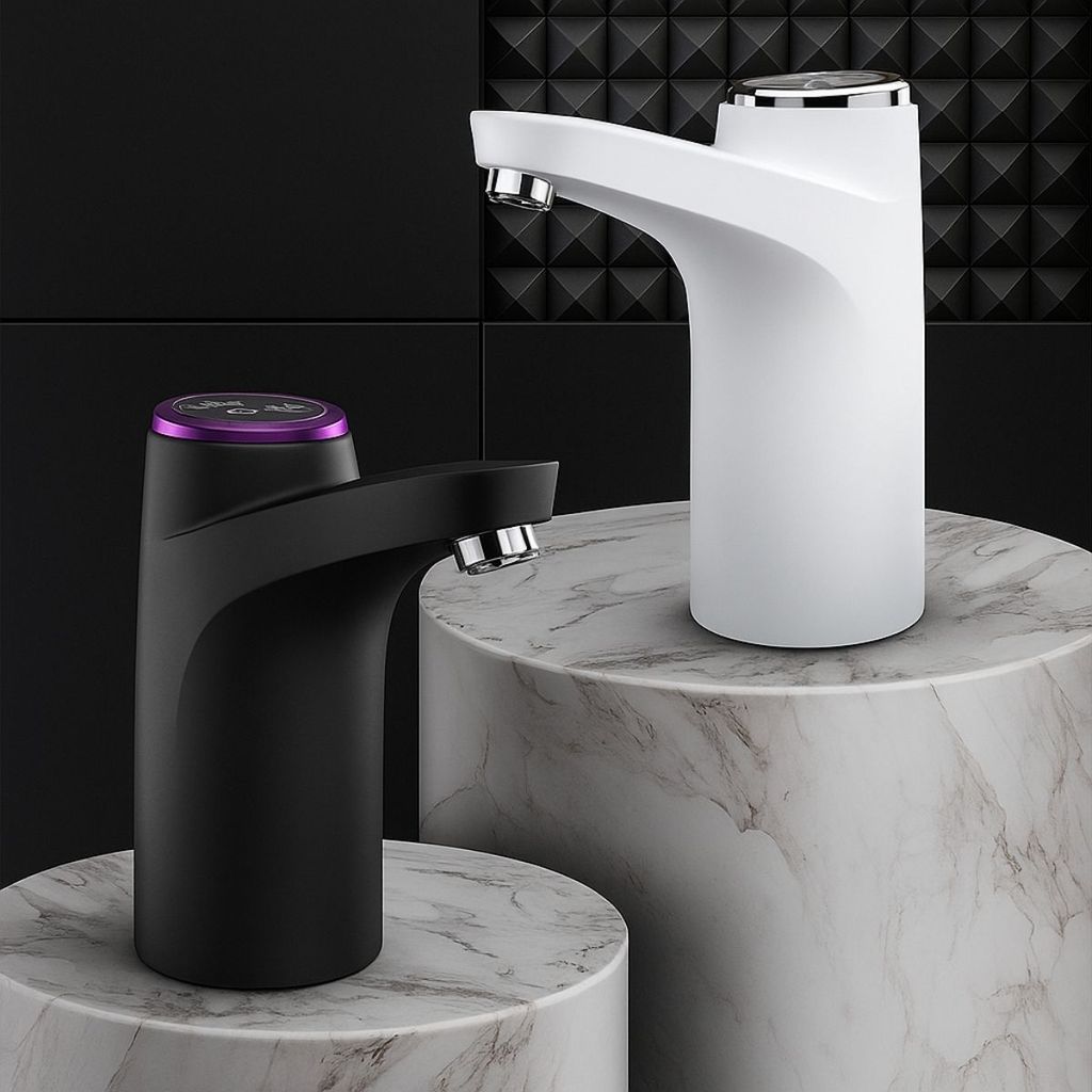 Bomba Galão Água Recarregável Dispenser Bivolt Usb Elétrica Cor Preta