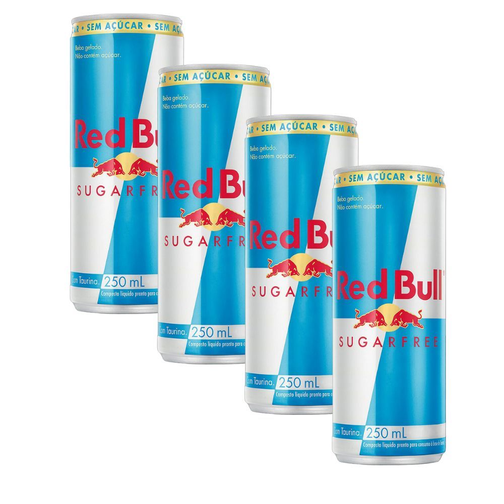 Kit 4 Energético Red Bull Sugarfree Sem Açúcar 250ml