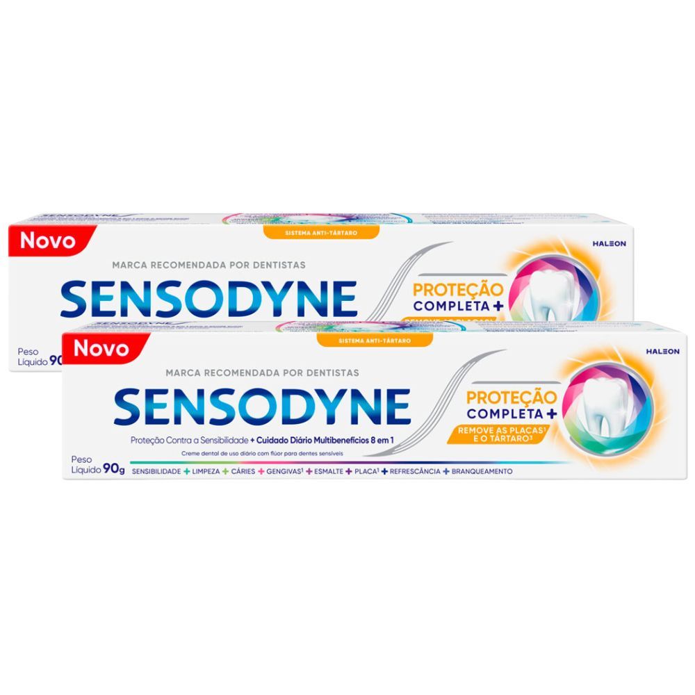 Kit 2 Creme Dental Sensodyne Proteção Completa Sistema Anti-tártaro 90g