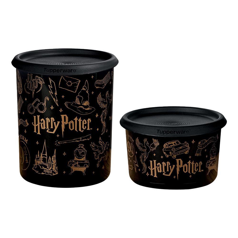 Imagem Kit Potes Tupperware Instantânea Mágica Harry Potter Hogwarts 575ml e 2,25L Preto