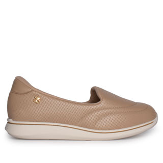 Tênis Feminino Modare Slip On Ultra Conforto Microfuros Bege em Oferta na Shopee