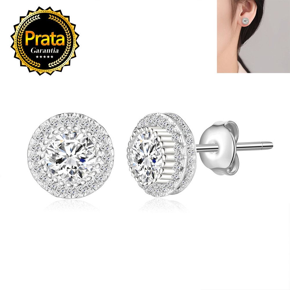 Brincos Prata 925 Zircônias Cravejado Redonda Coracao Orelha Ponto De Luz -  Elegantes Festa Delicados Presente em Oferta na Shopee