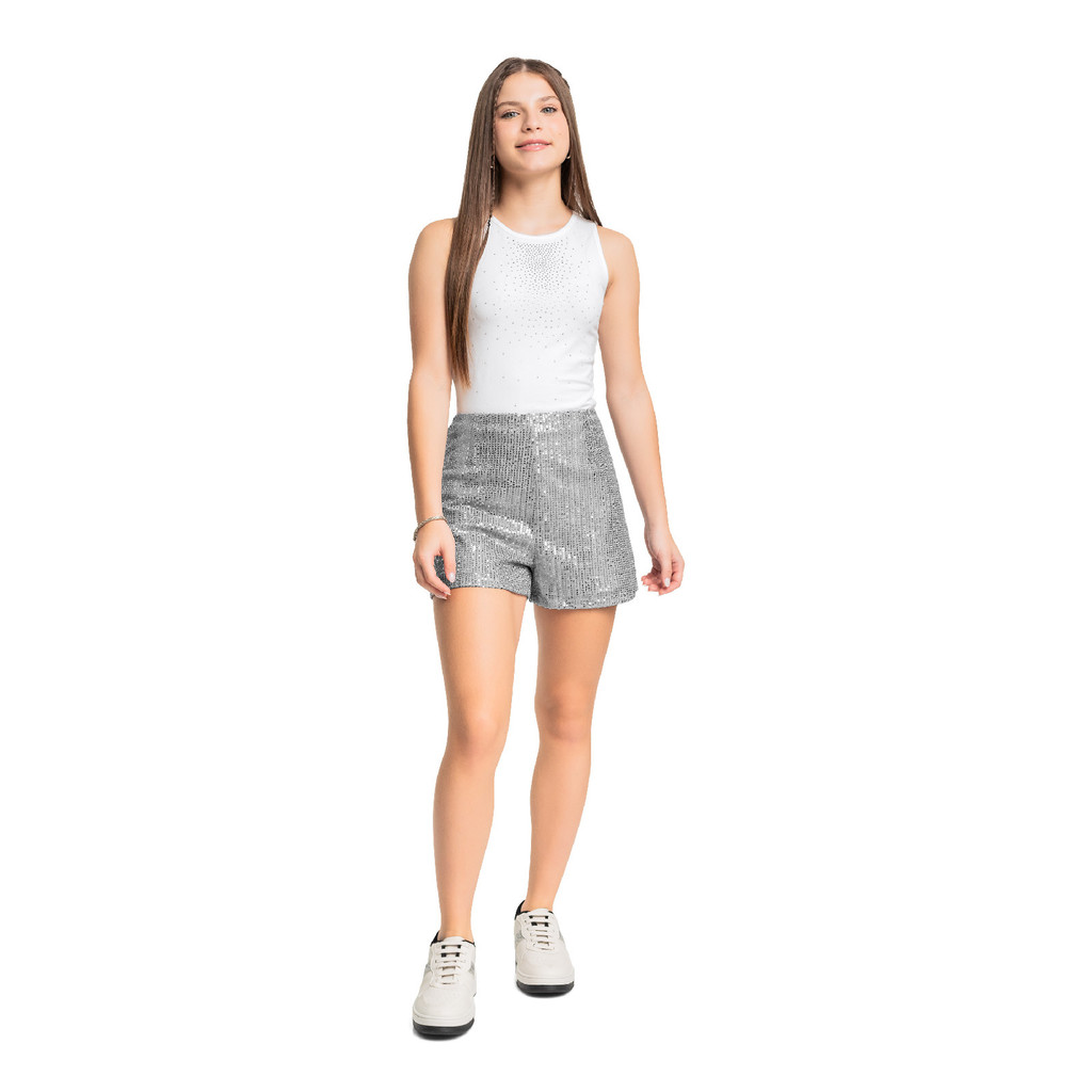 Regata Juvenil em Cotton com Strass Gloss
