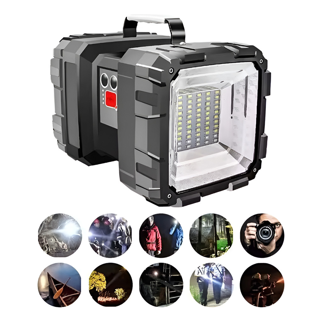Lanterna Holofote Usb Potente Led Recarregável Bidirecional