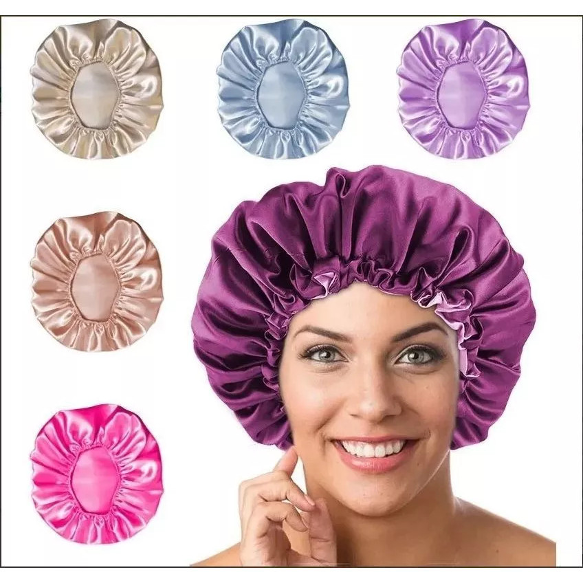 Kit Com 50 Toucas de Cetim Anti Frizz  Escolha sua Cor em Oferta na Shopee