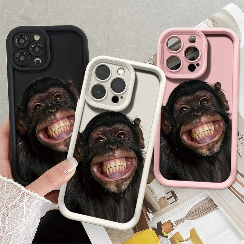 Capinha Macaco engraçado para iPhone 11 12 13 x xr xs max 14 15 16 17 pro max 8 14 16 Plus capa silicone em Oferta na Shopee
