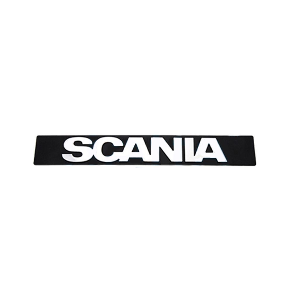 Emblema Grade Scania R Original Acrílico Preto com Espelhado Inox