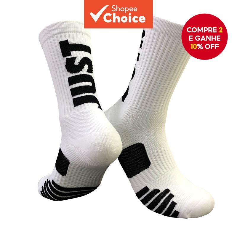 Novas Meias de Basquete Elite – Meias de Desempenho até o Meio da Panturrilha com Logo Tecido (1 Par) | Resistente à em Oferta na Shopee