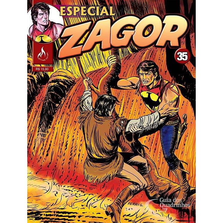 Zagor Especial 35 - A montanha de fogo (parte 2), Aventura, Vulcão, Índios, Militares, Cientistas