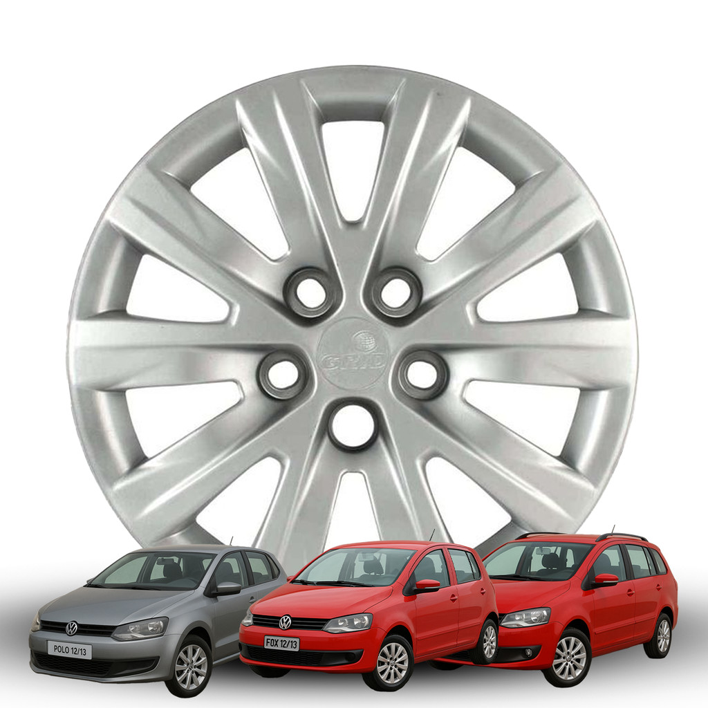 Calota Fox Polo SpaceFox 2012 a 2013 Prata Aro 15 Peça Grid 078CP-PTA-U 5 Furos