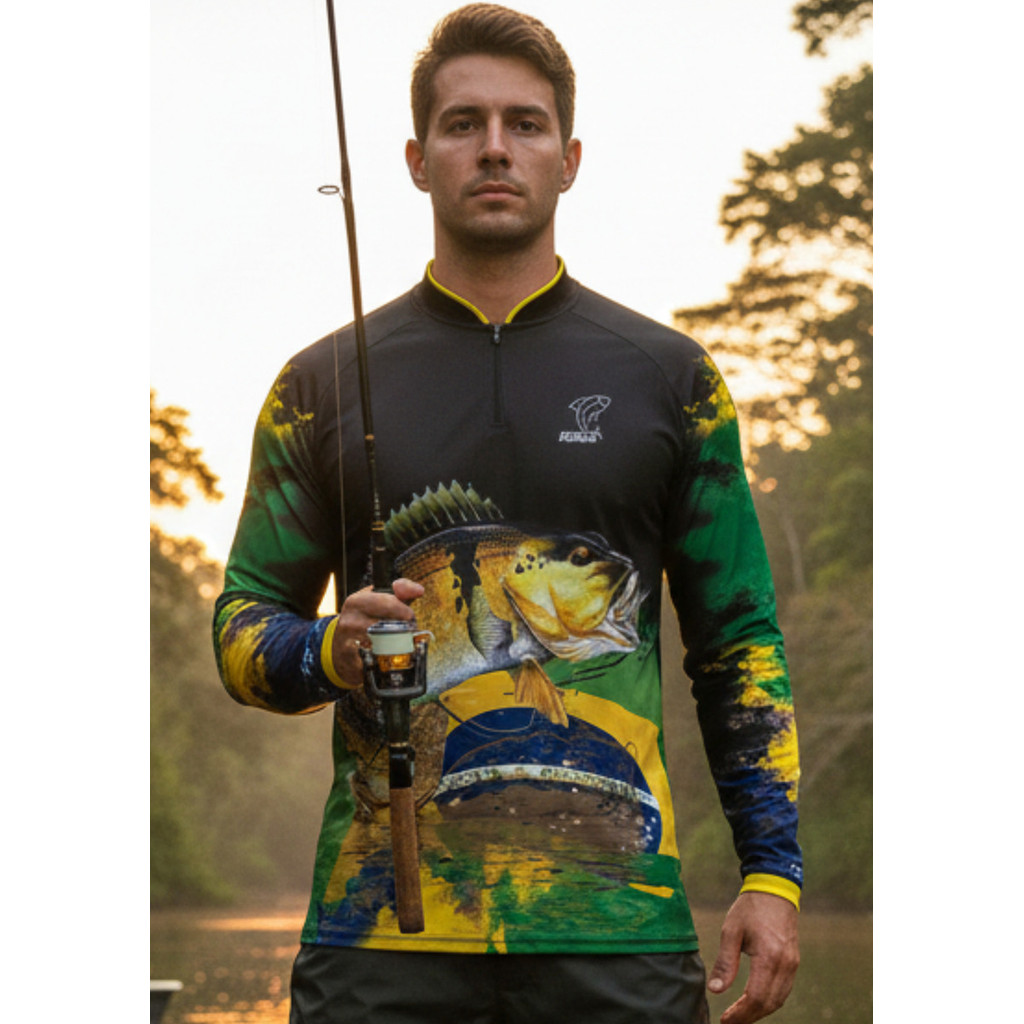 Camisa Pesca Manga Longa Camiseta Proteção Uv50+ Blusa