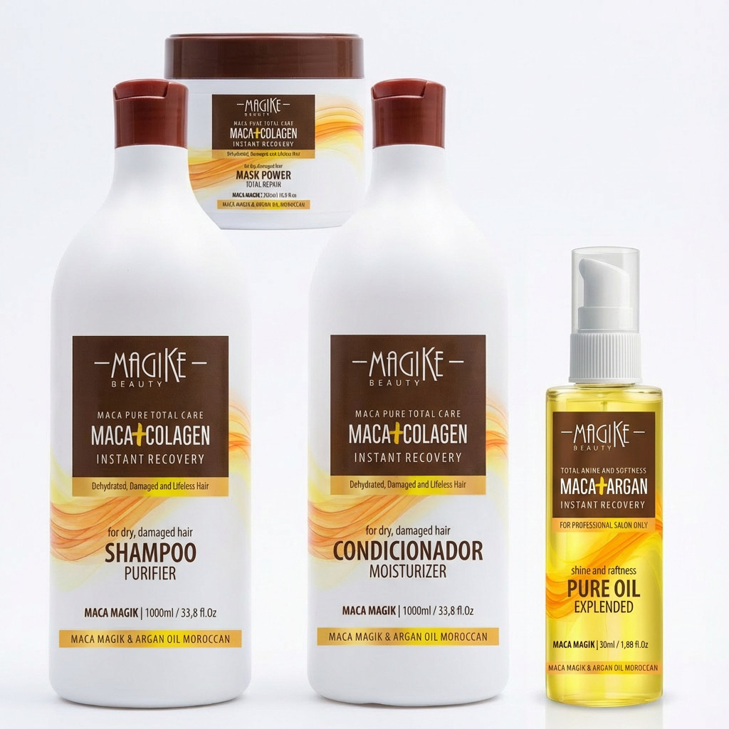 Kit 1 1Shampoo 1l + 1Condicionador 1l +1Mascara Maca500g + 1Óleo Argan50ml  OU KIT 2  1 MASCARA 500G + 1OLEO 50 ML ARGAN