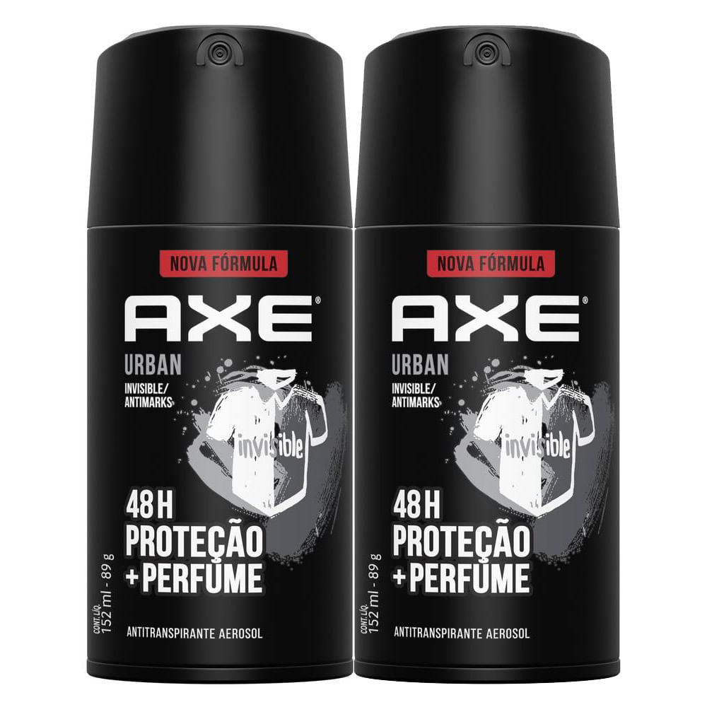 Kit 2 Desodorante Antitranspirante Axe Urban Invisible Anti Manchas Spray Aerosol 152ml