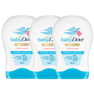 Kit 3 Condicionador Dove Baby Hidratação Enriquecida com 200ml em Oferta na Shopee