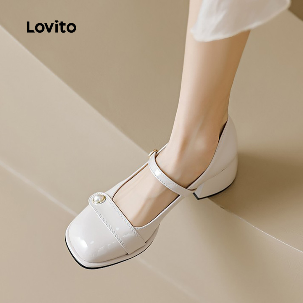 Lovito Sapatos Mary Janes Retro Elegantes para Mulheres LFA93027 em Oferta na Shopee