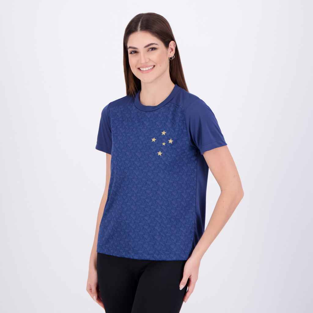 Detalhes do Camisa Cruzeiro Impacto Feminina Marinho