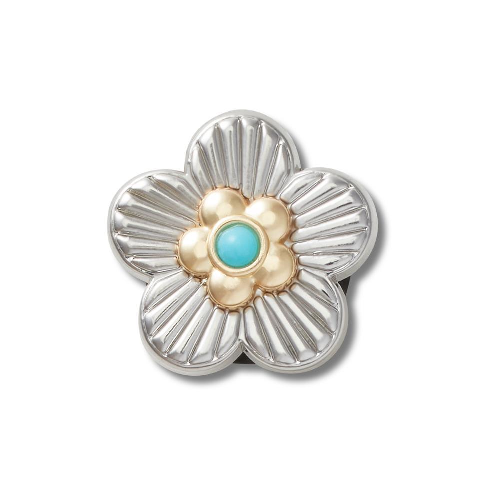 Jibbitz™ Flor de Turquesa Prata Único em Oferta na Shopee