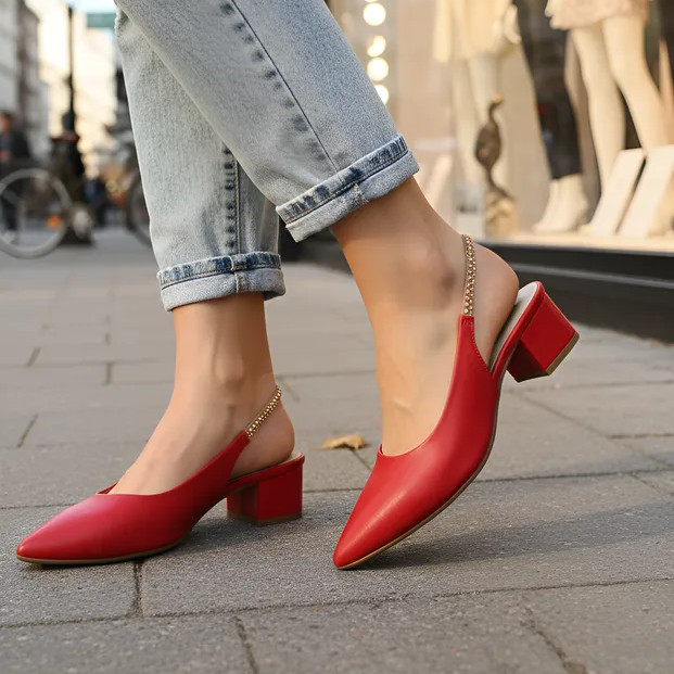 Sapato Bebecê SlingBack Feminino Salto Bloco T3629-803