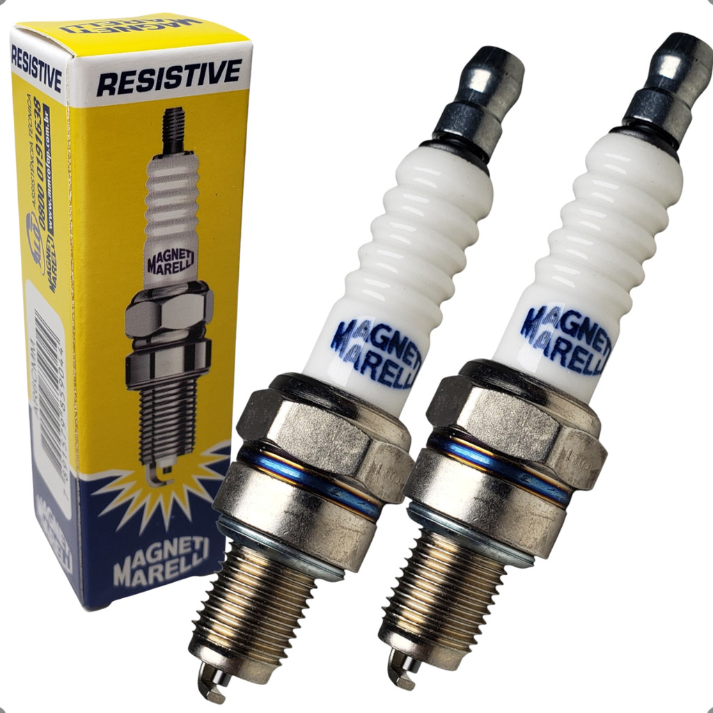Par Vela Ignição Magneti Marelli Ar6cmm Yamaha Xv 250 Virago 1995 A 2002 Kit 2 Unidades Resistiva