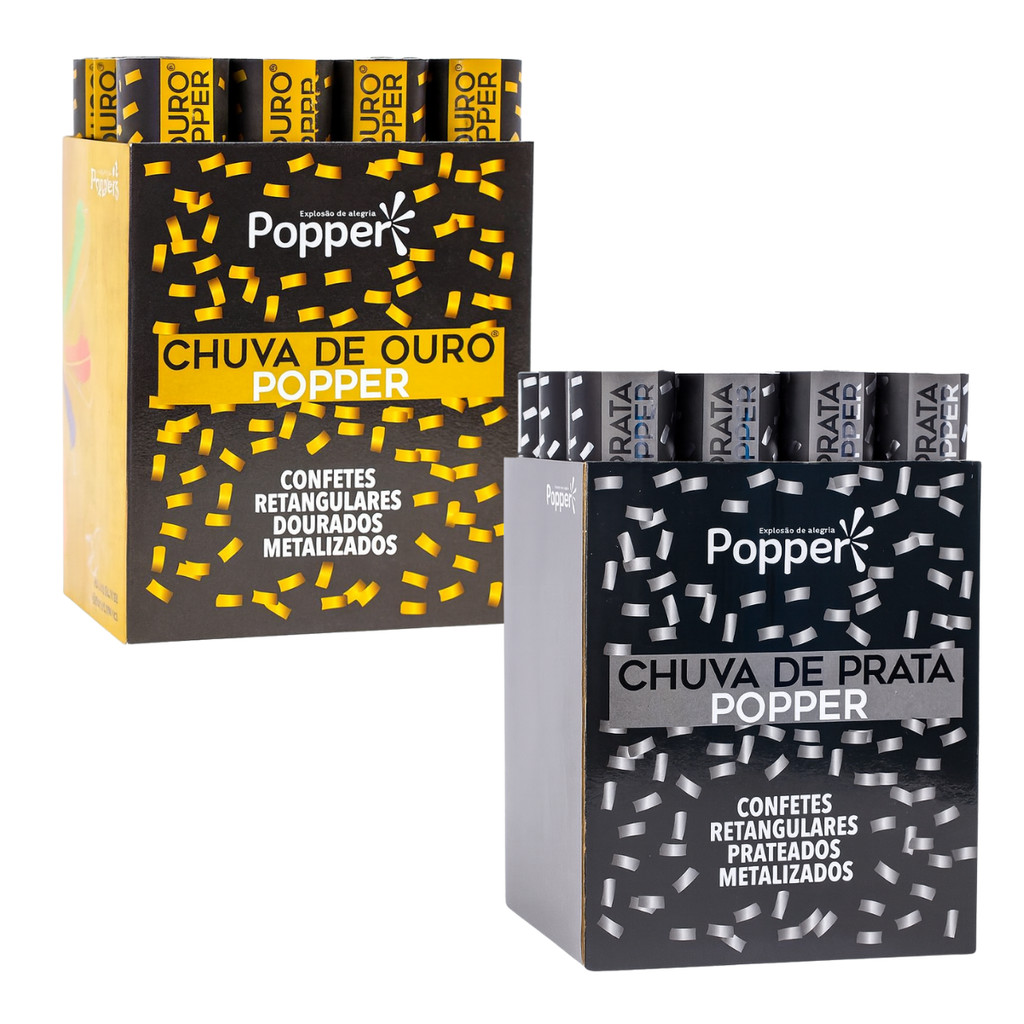 Lança Confetes Dourado ou  Prata para Festas Eventos Aniversarios Decoração Ano Novo em Oferta na Shopee