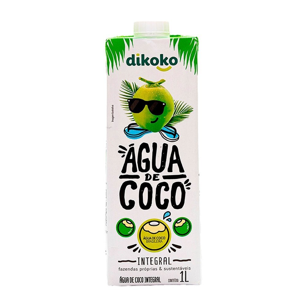 Água de Coco Dikoko Integral 1 Litro - Embalagem com 12 Unidades em Oferta na Shopee