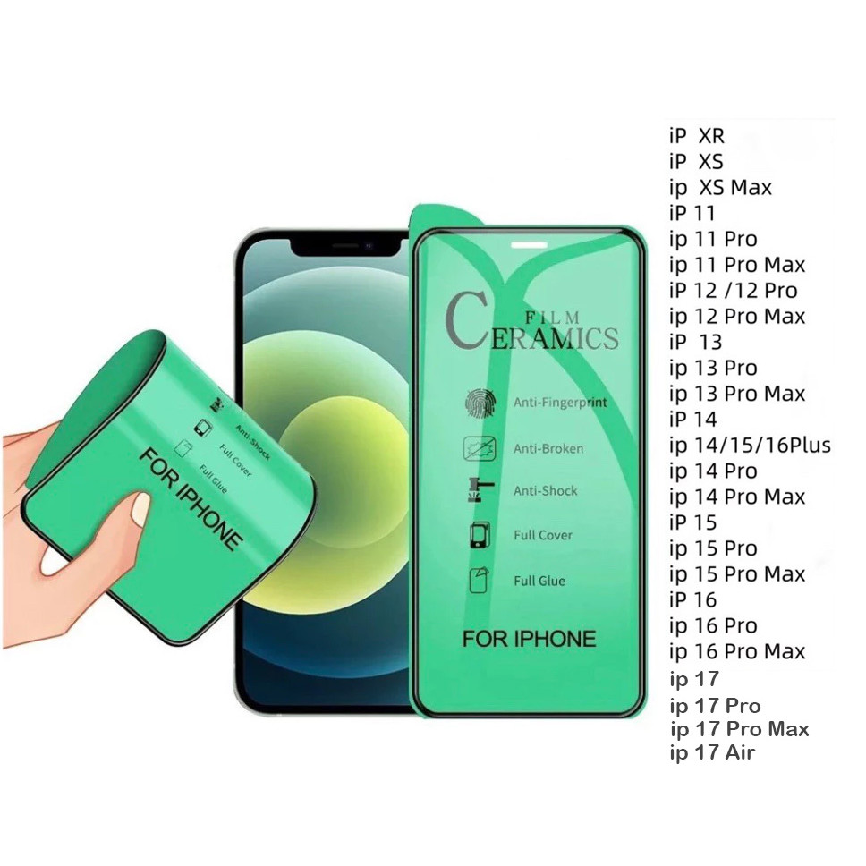 Kit3 Película Cerâmica 9D iPhone Gel Hidrogel Flexível película iphone 13 11 12 14 15 16 17 PRO MAX