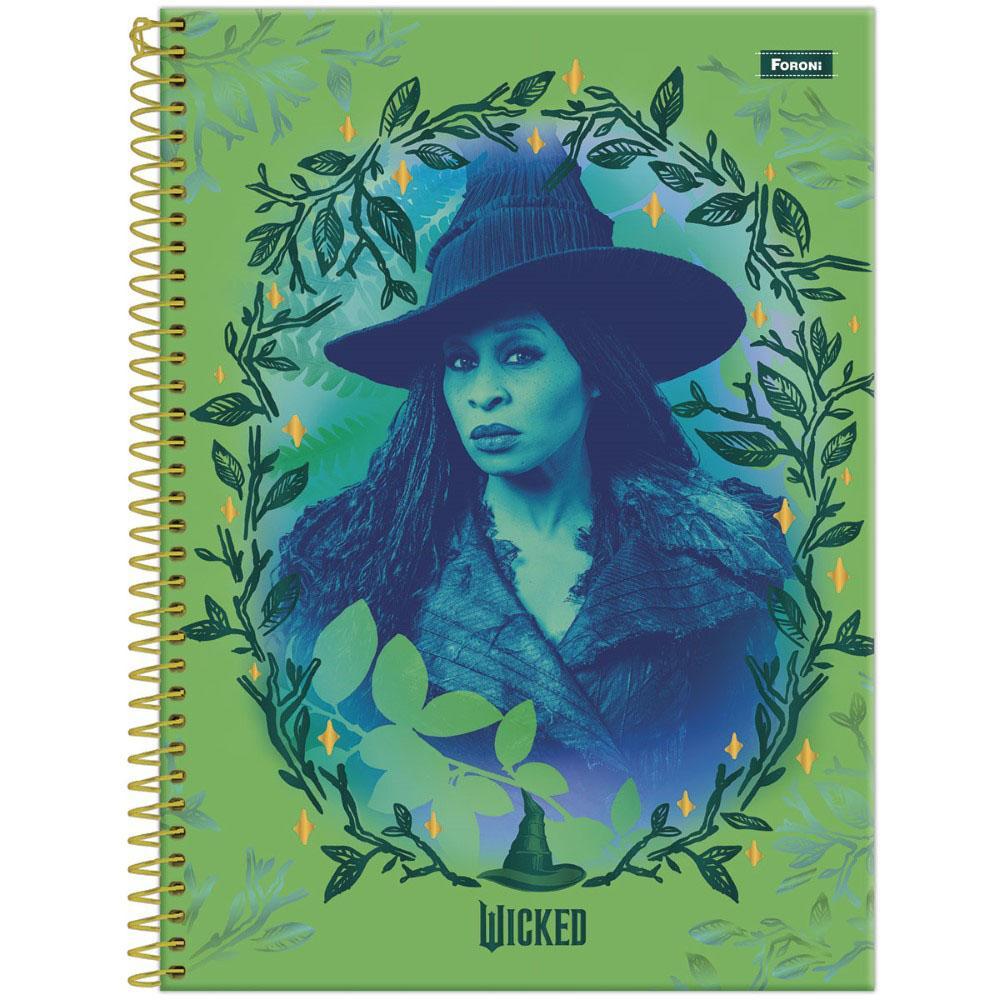 Caderno Universitário 20x27,5cm (Grande) 1 Matéria 80 Folhas Wicked 2 Elphaba Foroni em Oferta na Shopee