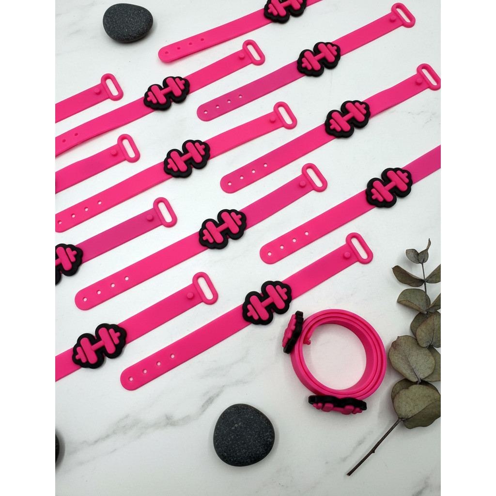 Pulseira Haltere Rosa Pink 10un Academia Musculaçõa Fitnis