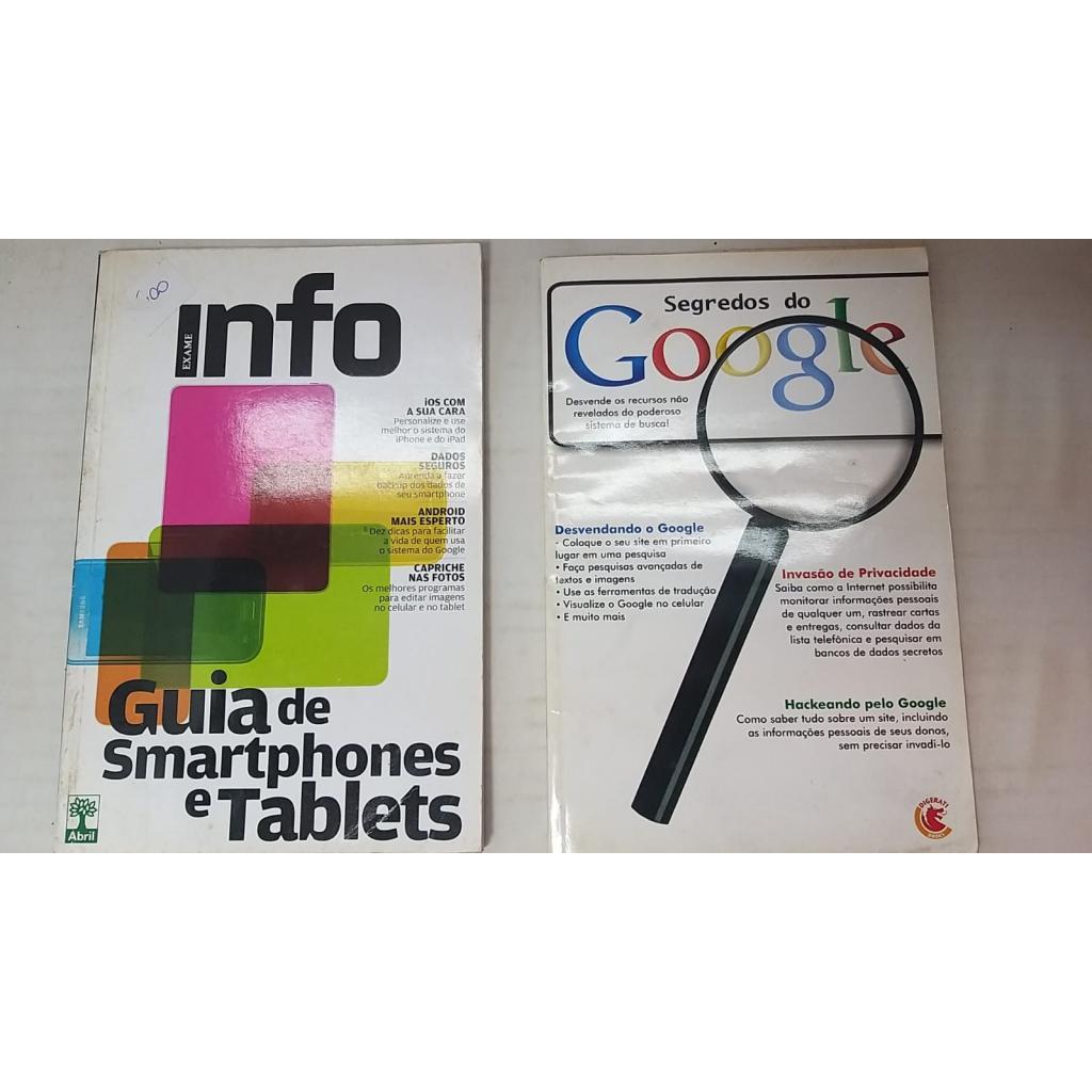 Kit 2 Livros Segredos do Google e Guia de Smartphones e Tabl