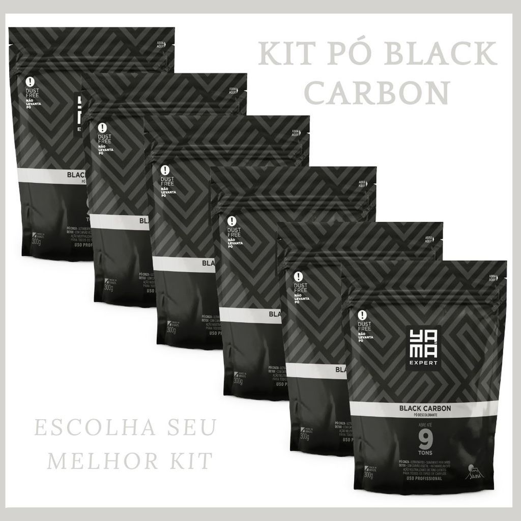 Pó Descolorante Yamá Black Carbon 300g – Abre Até 9 Tons | Escolha de 1 a 6 Unidades!