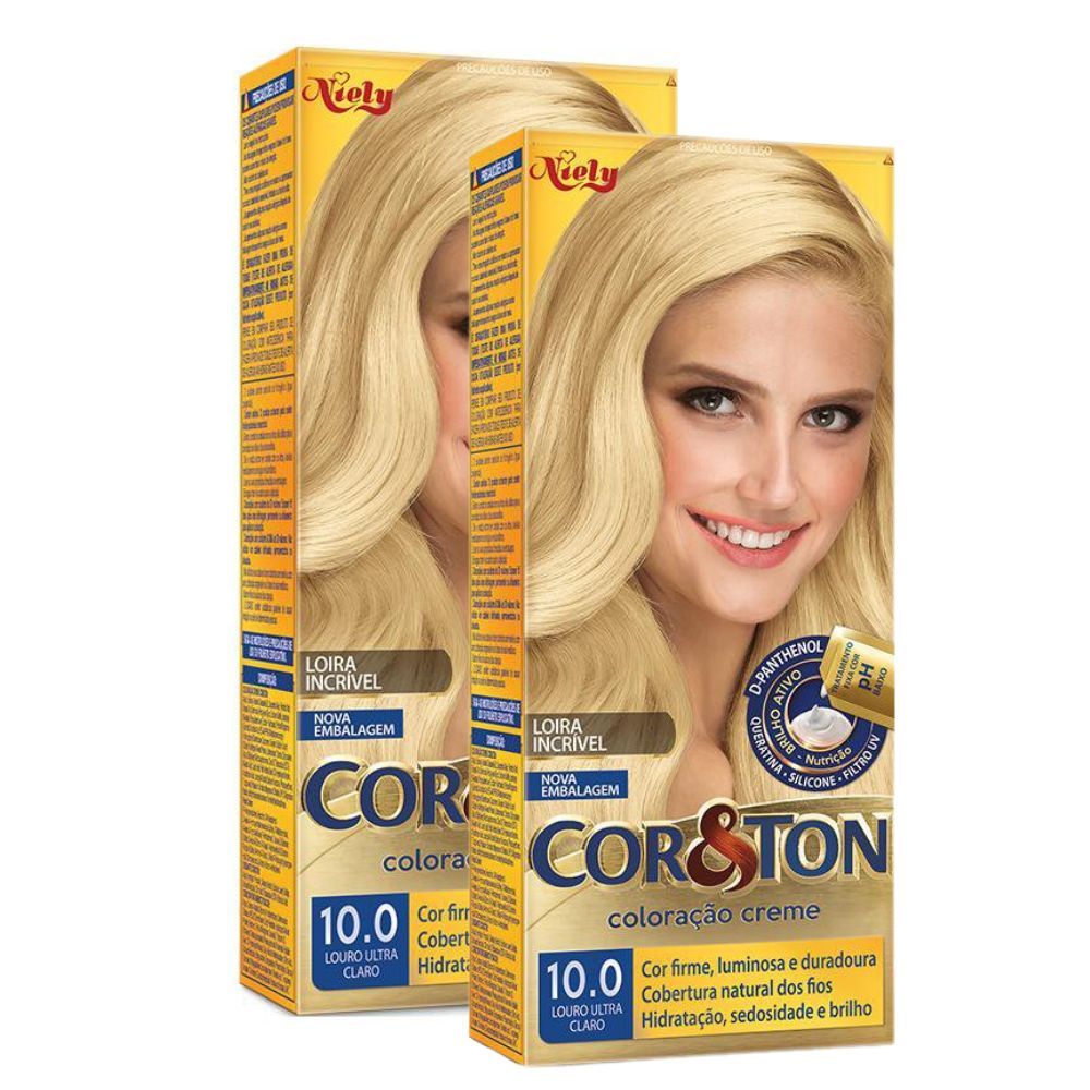 Kit 2 Coloração Niely Cor&Ton Louro Ultra Claro 10.0 em Oferta na Shopee