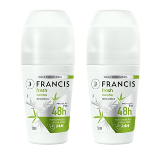 Kit 2 Desodorante Francis Fresh Bambu Roll-On Antitranspirante 48h 50ml em Oferta na Shopee
