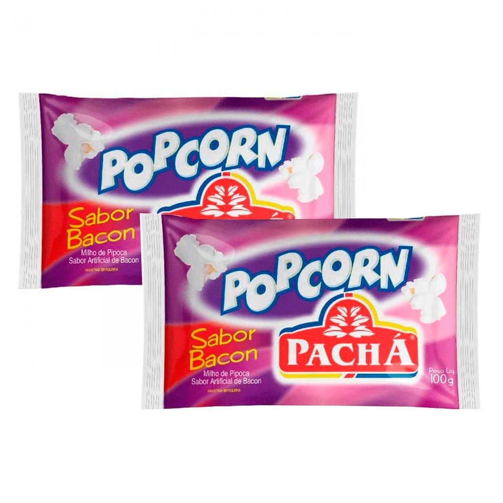 Kit 2 Pipoca para Microondas Pop Corn Pachá Sabor Bacon 100g em Oferta na Shopee